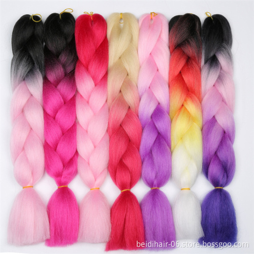 African Synthetic Hair For Braids Extensions Fibre Jumbo Hair Braid Color Pre-Stretched Synthetic Braiding Hair